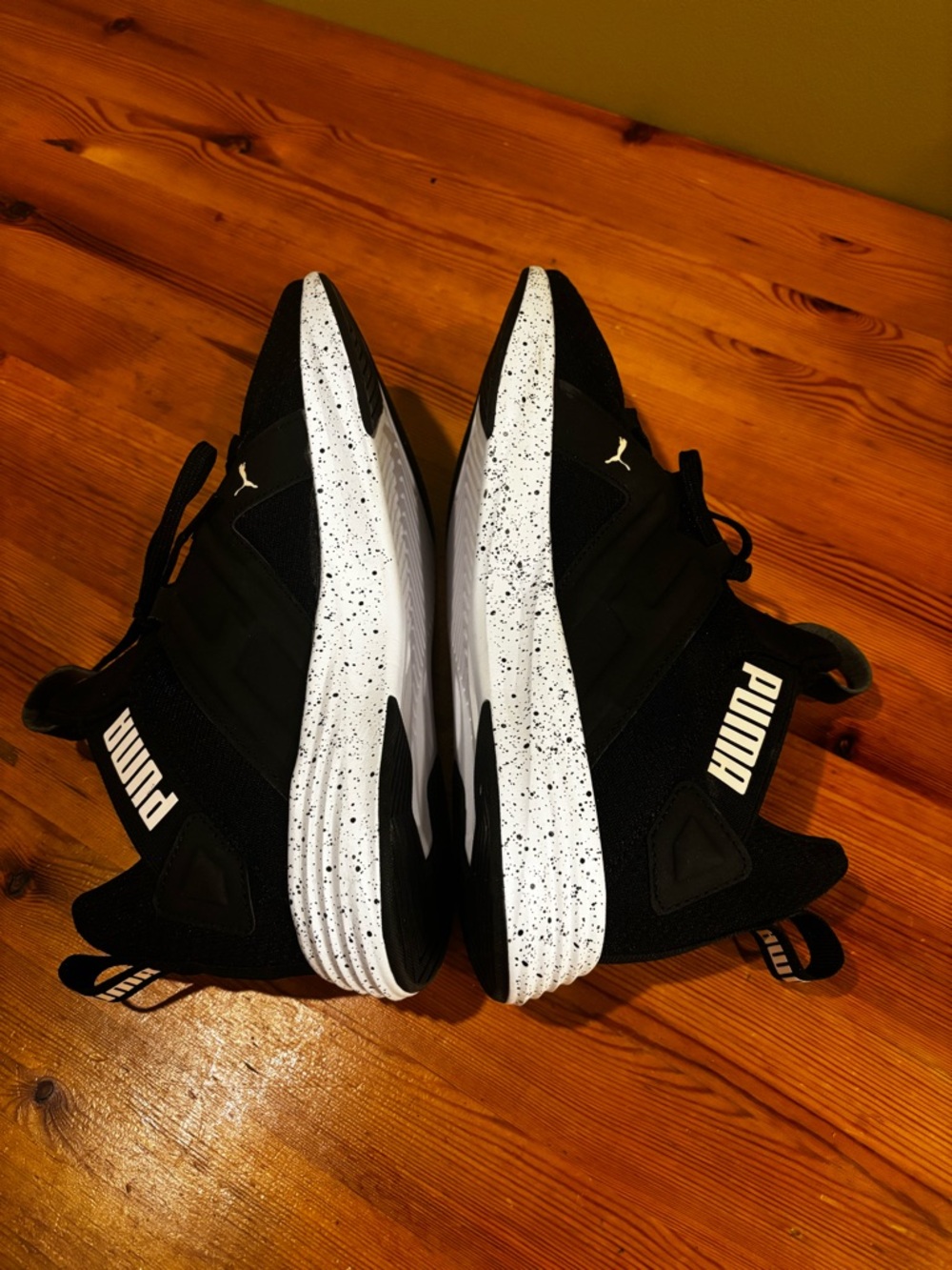 Puma Black Knit High-Top Sneakers with Speckled White Sole0931 - Picture 6 of 10